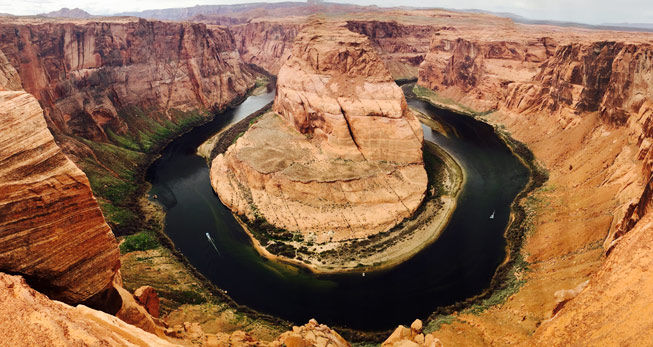 Aerial view of Horseshoe Bend in the Grand Canyone