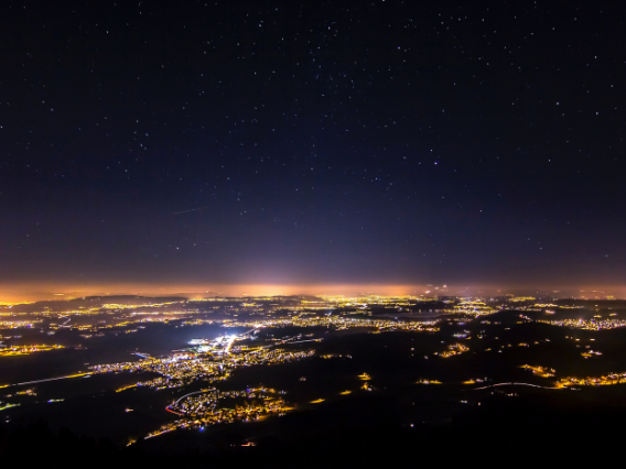 Light Pollution over a city