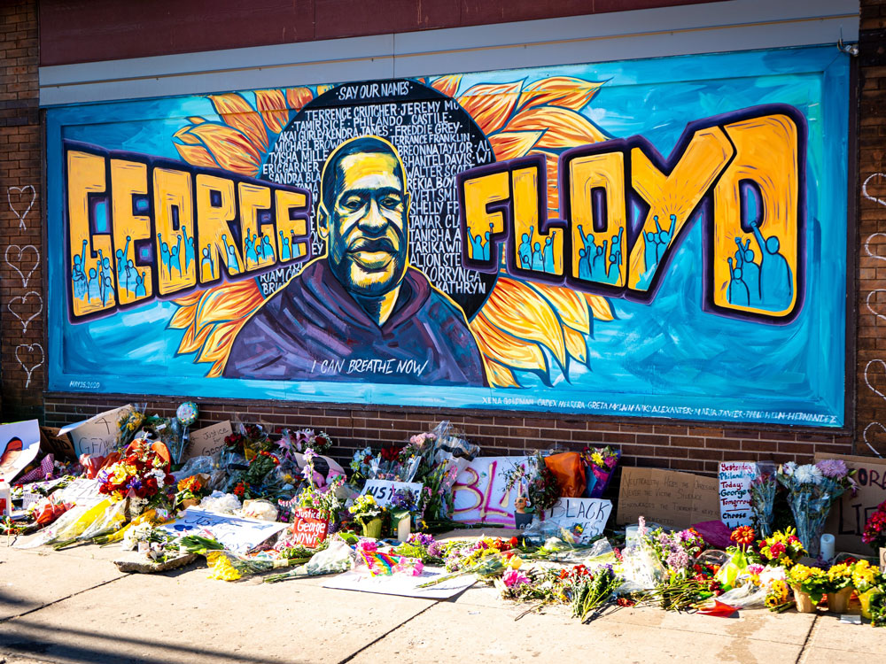 Mural memorializing George Floyd and other victims of police brutality