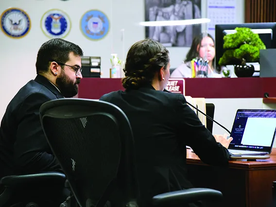 Two law students before local Veterans Court