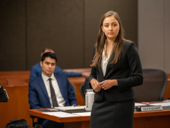 student practicing law
