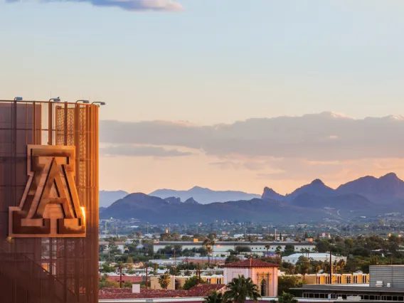 University of Arizona football stadium at sunset