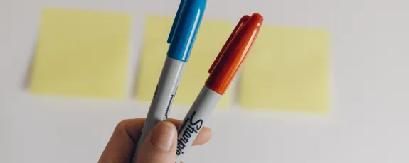markers and sticky notes markers and sticky notes