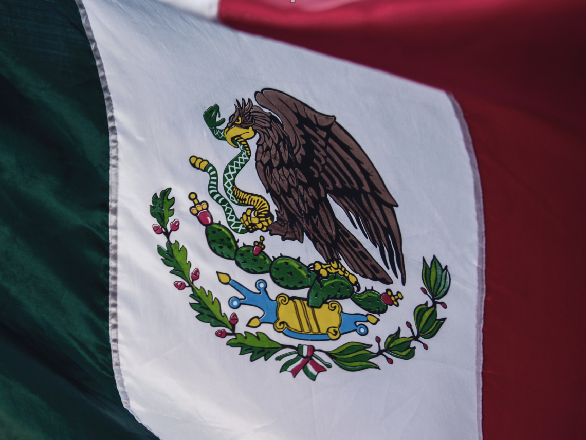 Close up of Mexican Flag