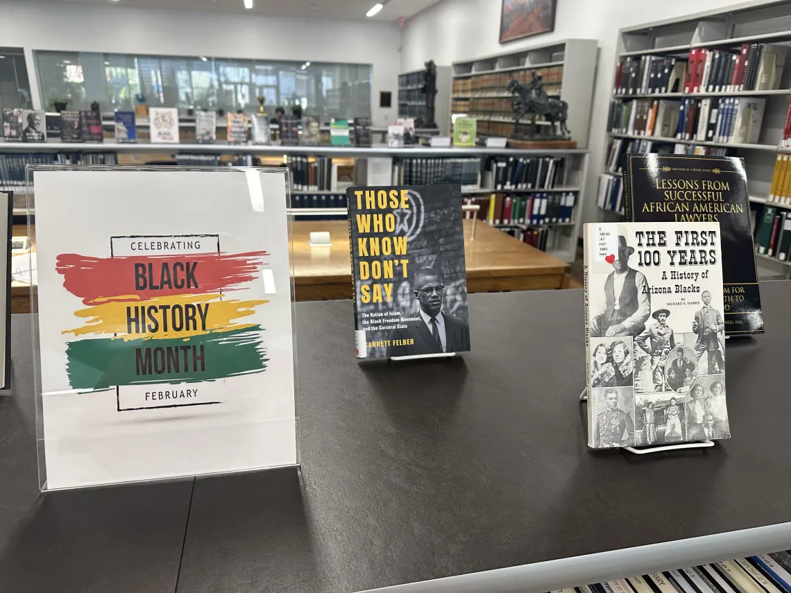 Black History Month book display.