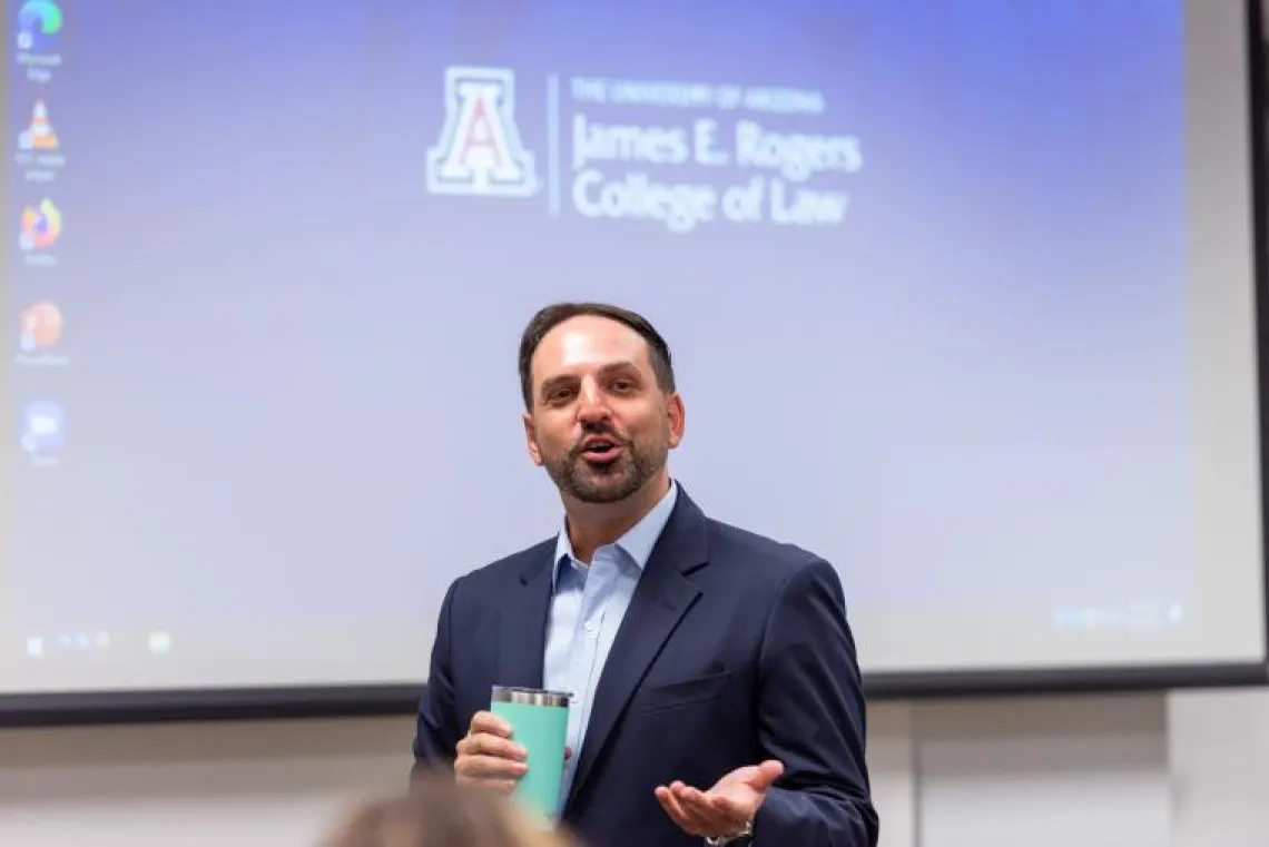 Professor standing in front of a class