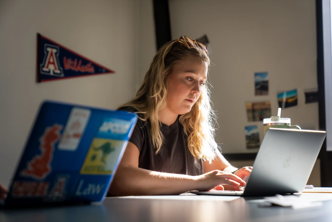 Student studying
