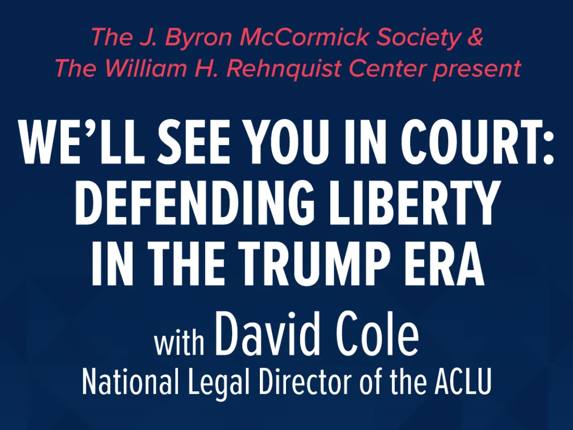 McCormick Lecture 2020 with David Cole