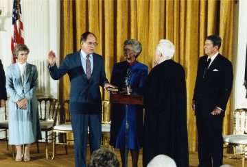 William Rehnquist being sworn in as a United States Supreme Court justice