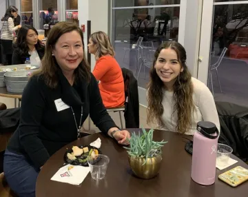 Urias, right, at her initial meet-and-greet with her mentor, Pima County Superior Court Commissioner Helena Seymour.